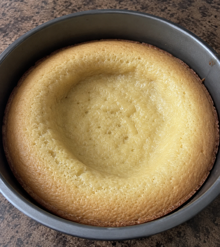Sunken underbaked cake