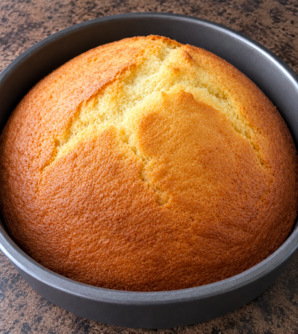 Domed overbaked cake