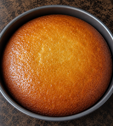 Sugary shiny crust on cake