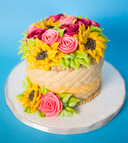 Buttercream Basket Cake With Flowers | Chocolate cake with p… | Flickr