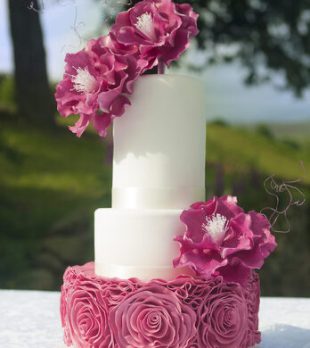 Ruffle wedding cake