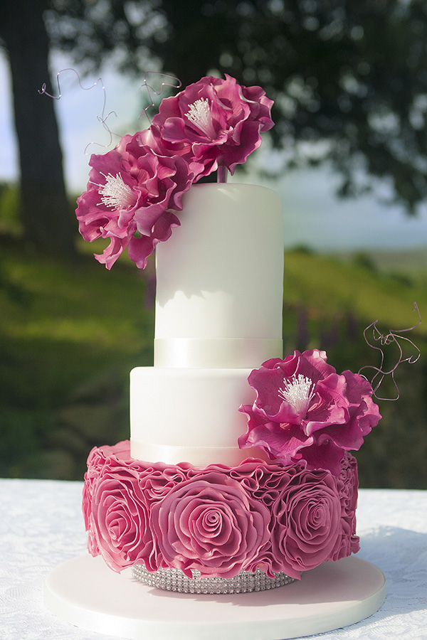 Ruffle wedding cake