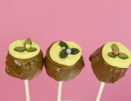 Picture of three Christmas cake pops