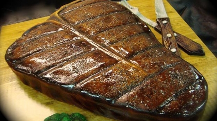 food inspired cakes - steak 