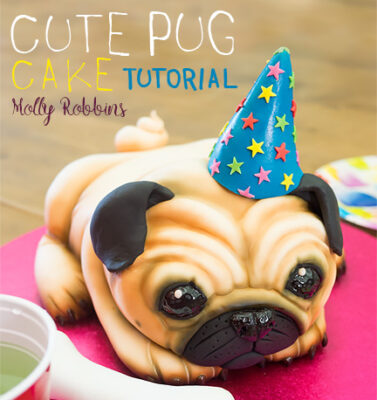 Molly's Pug dog cake tutorial