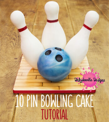 10 pin bowling cake on a table