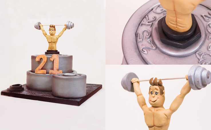 Weightlifting cake tutorial on CakeFlix