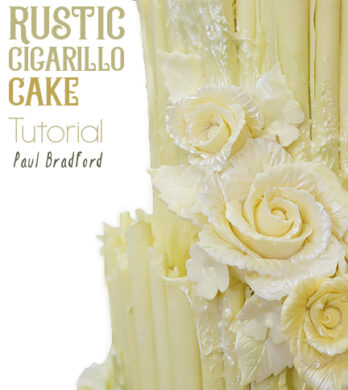Close up of rustic cigarillo cake