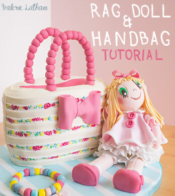 Picture of rag doll and handbag cake