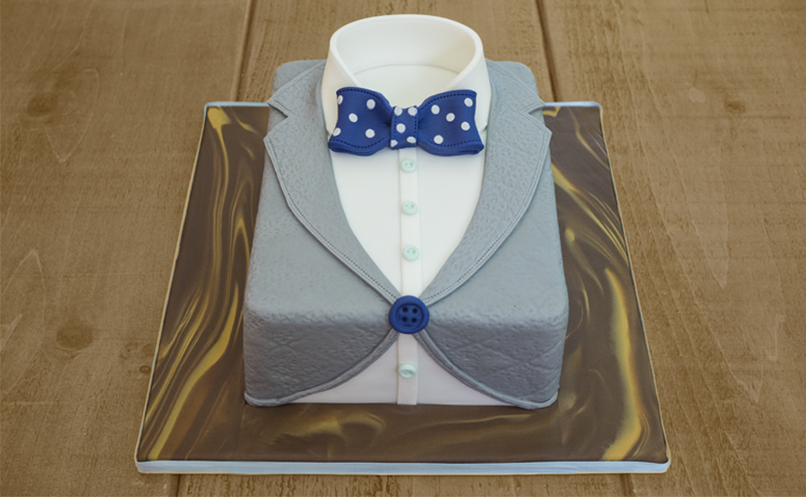 Tuxedo shirt on sale cake