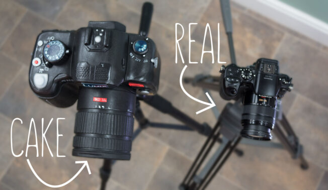 Birds eye view of Camera Cake