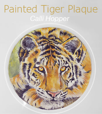 Picture of painted edible tiger plaque by Calli Hopper