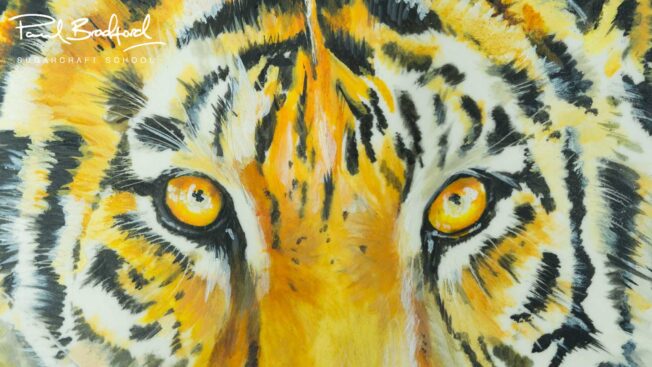 Close up of tiger painting