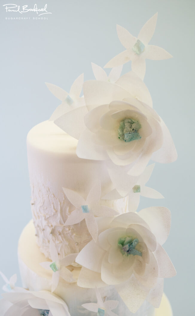 Close up of top of cake