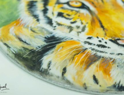 Close up of tiger painting