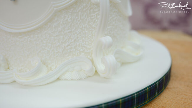 Close up of piped work