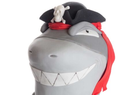 pirate shark cake close up