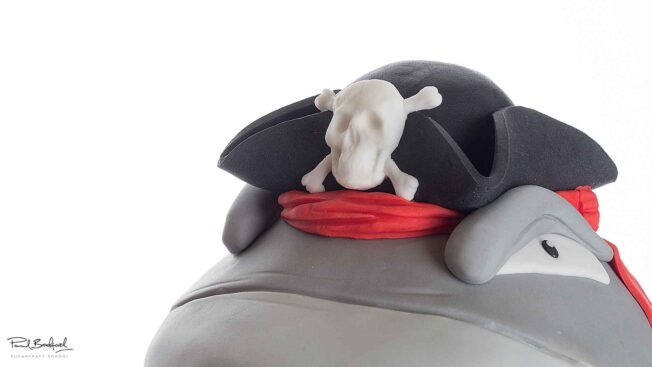 pirate shark cake close up