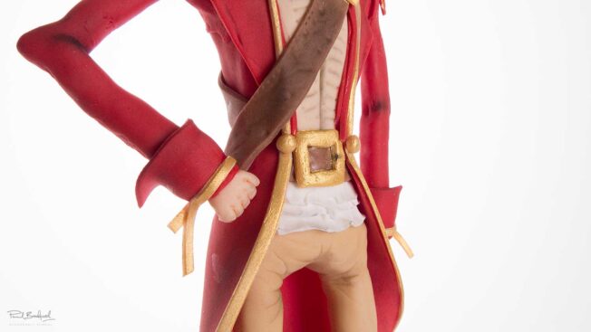 Close up of torso of Captain Bradley armture cake