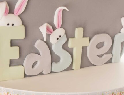 Easter-duckling-cake--close-up-letters