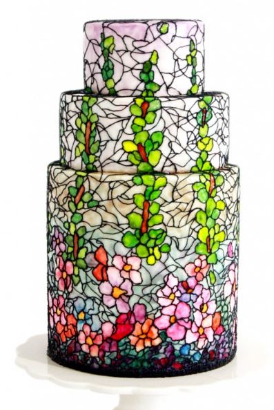 queen of hearts stained glass cake