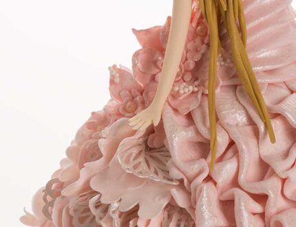 Close up of Blushing Princess cake dress