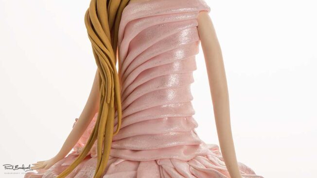 Close up of Blushing Princess cake dress