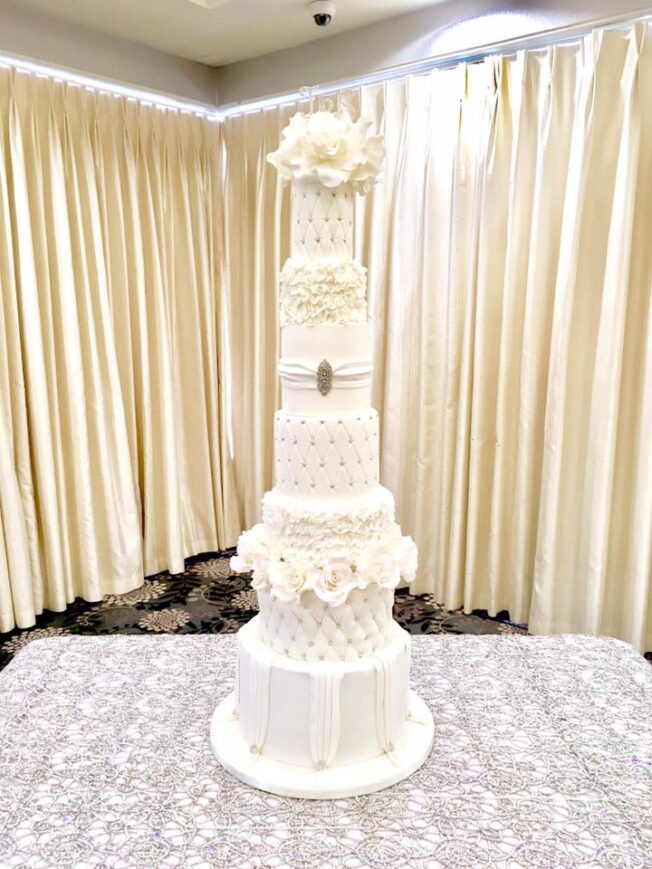 huge tall wedding cake
