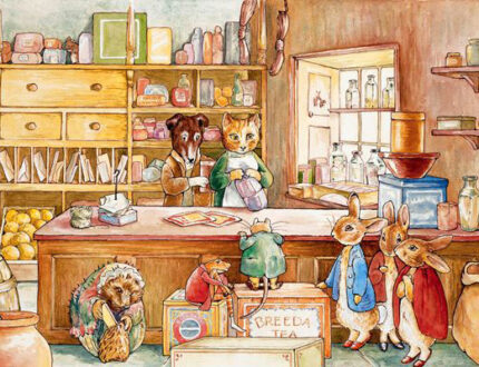 Sachiko Windbiel cites Beatrix Potter's 'The Tale of Ginger & Pickles' as one of our biggest inspirations when she was younger