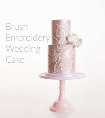 brush embroidery wedding cake