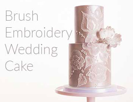 brush embroidery cake