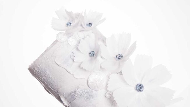 cosmos floral wedding cake