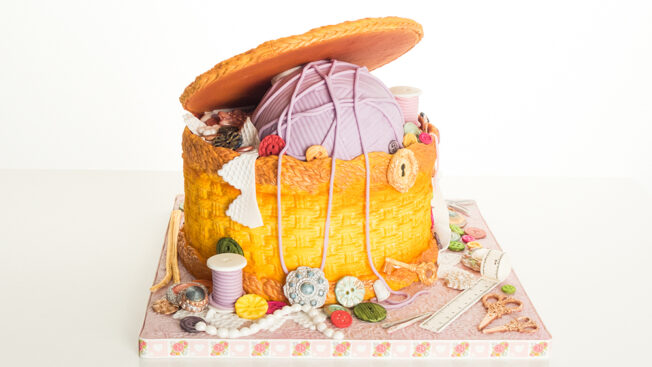sewing basket cake tutorial