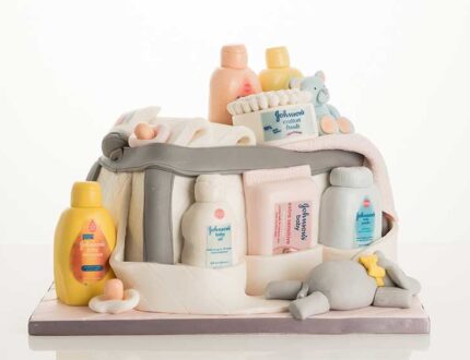 baby changing bag cake tutorial with Molly Robbins