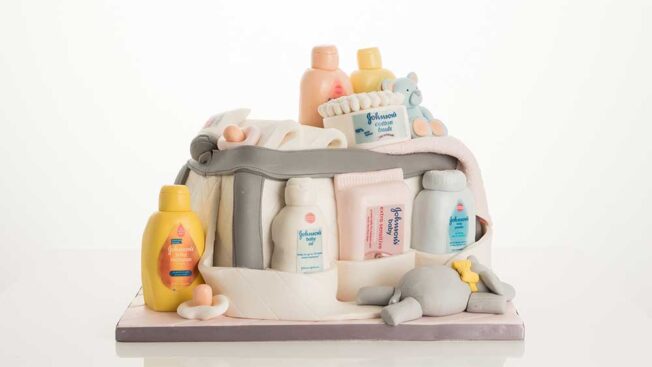 baby changing bag cake tutorial with Molly Robbins