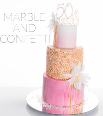 Marble and confetti