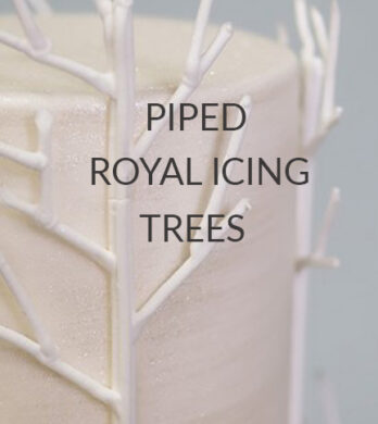 piped royal icing trees