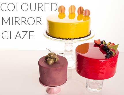 Coloured mirror glaze with Great British Bake Off winner