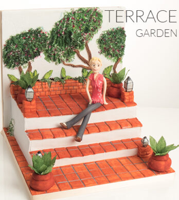 garden terrace cake tutorial - blonde sugar model