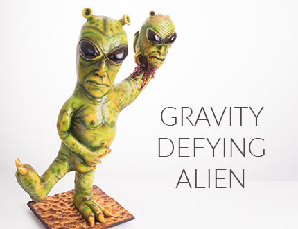 gravity defying alien cake