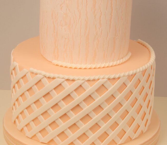 peach trellis cake tutotial - free - cakeflix