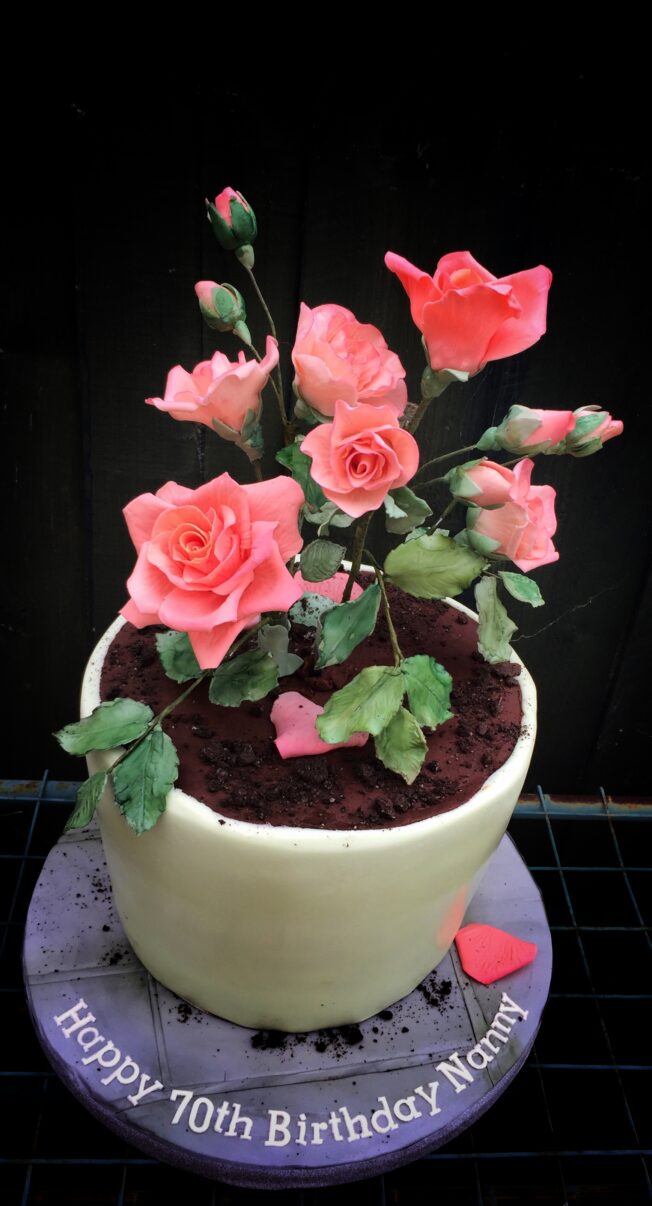 flower pot cake