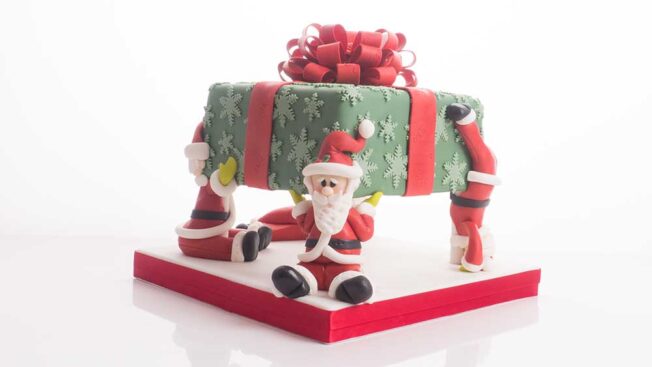 santa christmas cake tutorial - traditional christmas cake with a twist