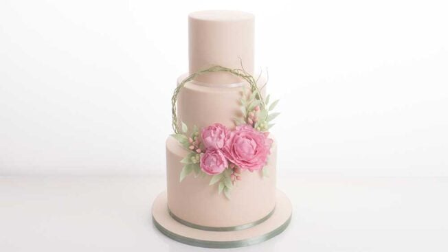 peony flower hoop cake tutorial - cakeflix