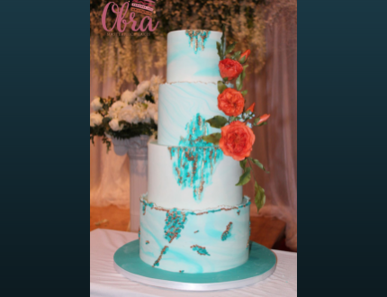 blue wedding cake