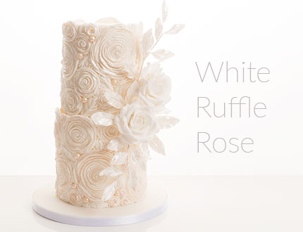 white ruffle rose cake tutorial - CakeFlix