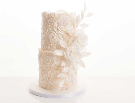 white ruffle rose cake tutorial - CakeFlix