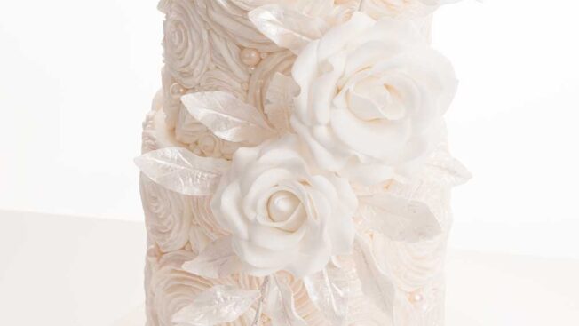 white ruffle rose cake tutorial - CakeFlix