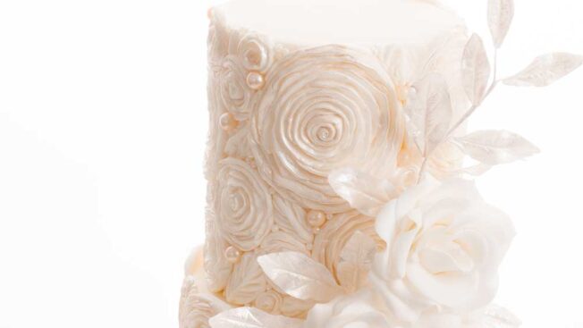 white ruffle rose cake tutorial - CakeFlix