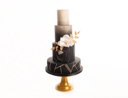 Black n Gold Wedding Cake